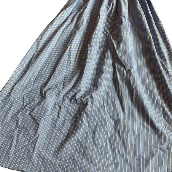 Loyd/Ford Blue White Stripe Midi Dress Strapless 100% Cotton Size Medium Women's - Picture 5 of 13